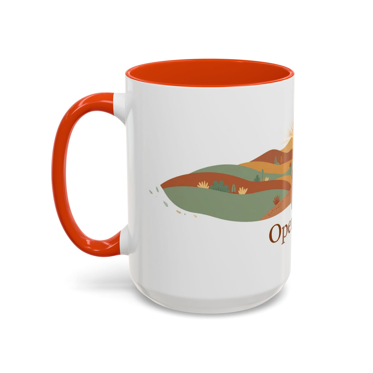 Open Road color accent ceramic coffee mug — Amanda's Brew House