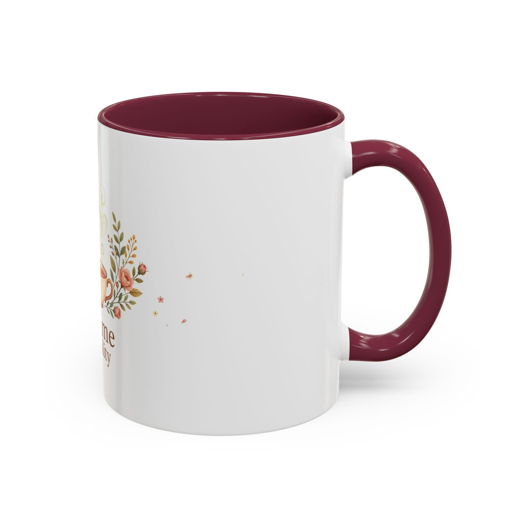 Tea Time Tranquility color accent ceramic tea mug — Amanda's Brew House