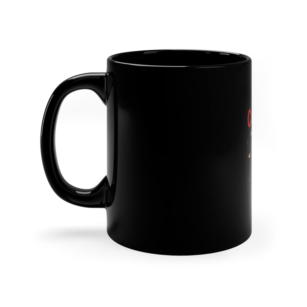 Coffee First — Funny Christmas Coffee Mug | Black 11oz