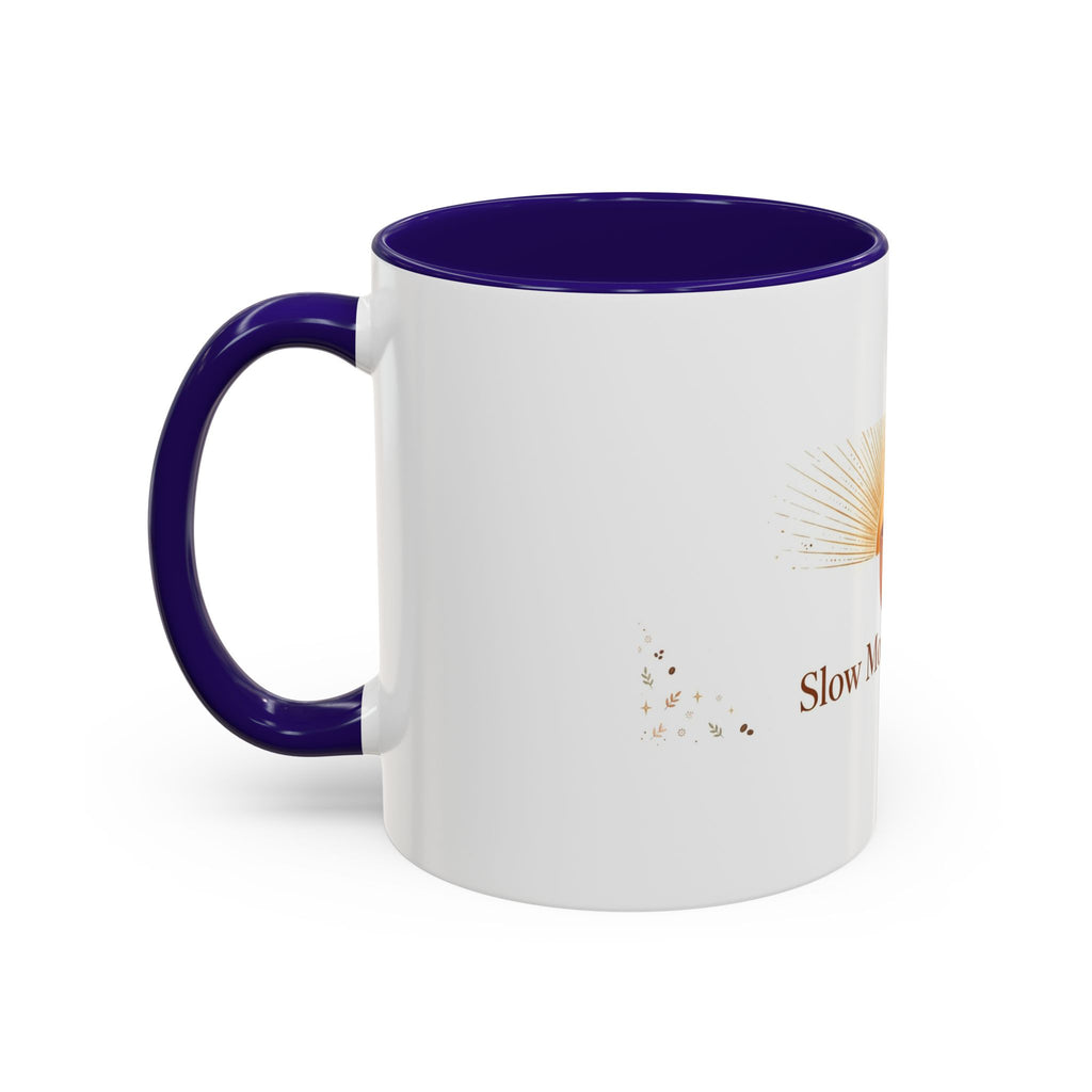Slow Morning Ritual color accent ceramic coffee mug — Amanda's Brew House