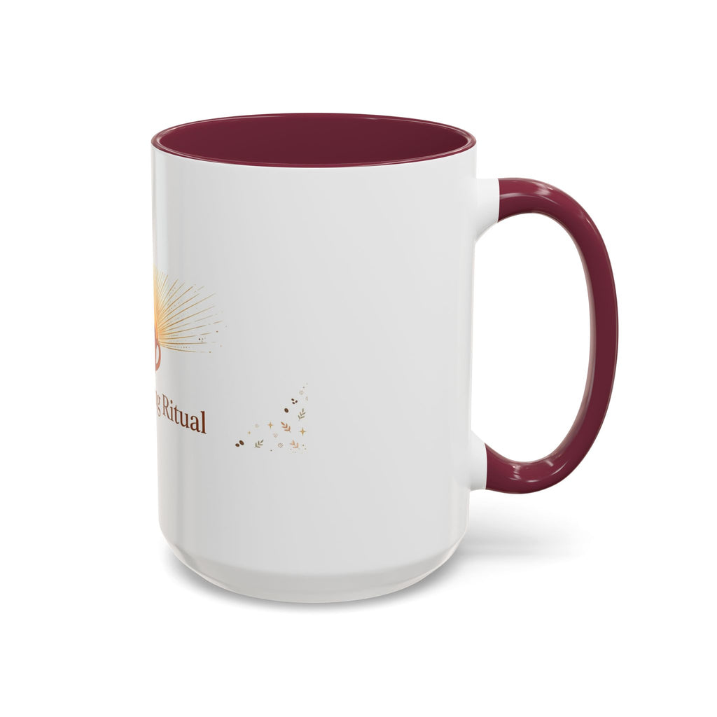 Slow Morning Ritual color accent ceramic coffee mug — Amanda's Brew House