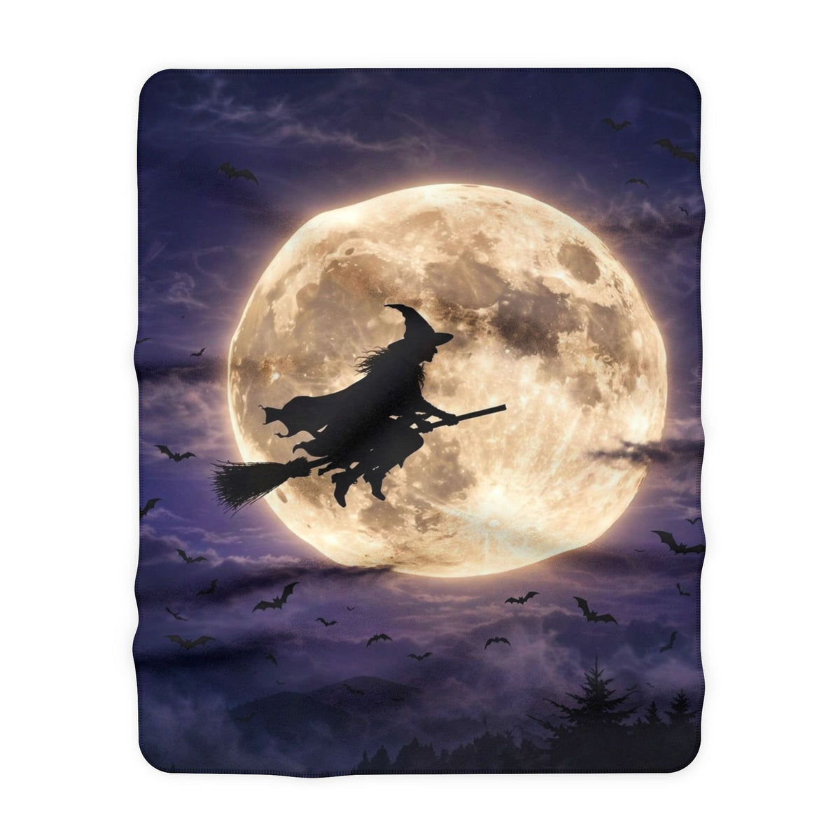 Witch’s Moon Sherpa Blanket — Halloween Fleece Throw