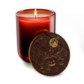 Midnight Moon & Bats 14oz soy candle with engraved Halloween bamboo lid