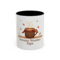 Sweater Weather Sips color accent ceramic coffee mug — Amanda's Brew House