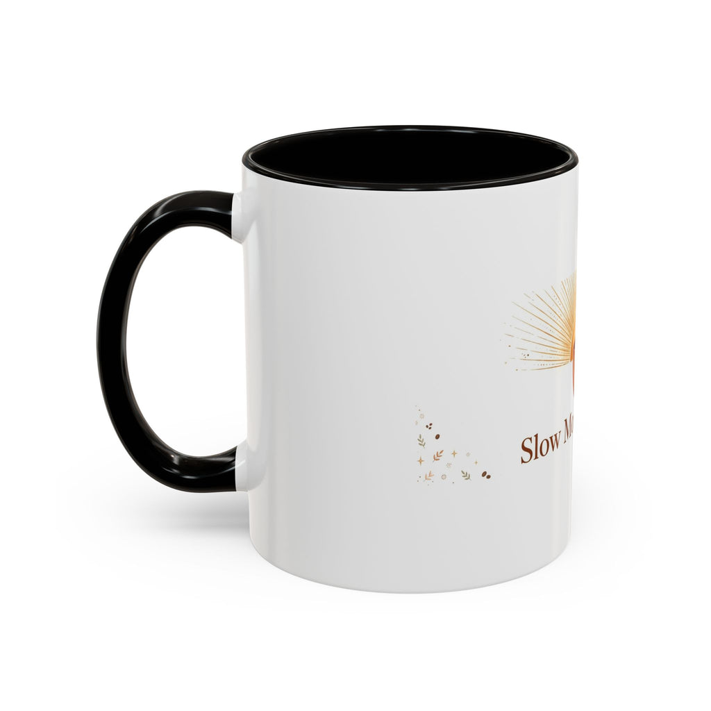Slow Morning Ritual color accent ceramic coffee mug — Amanda's Brew House