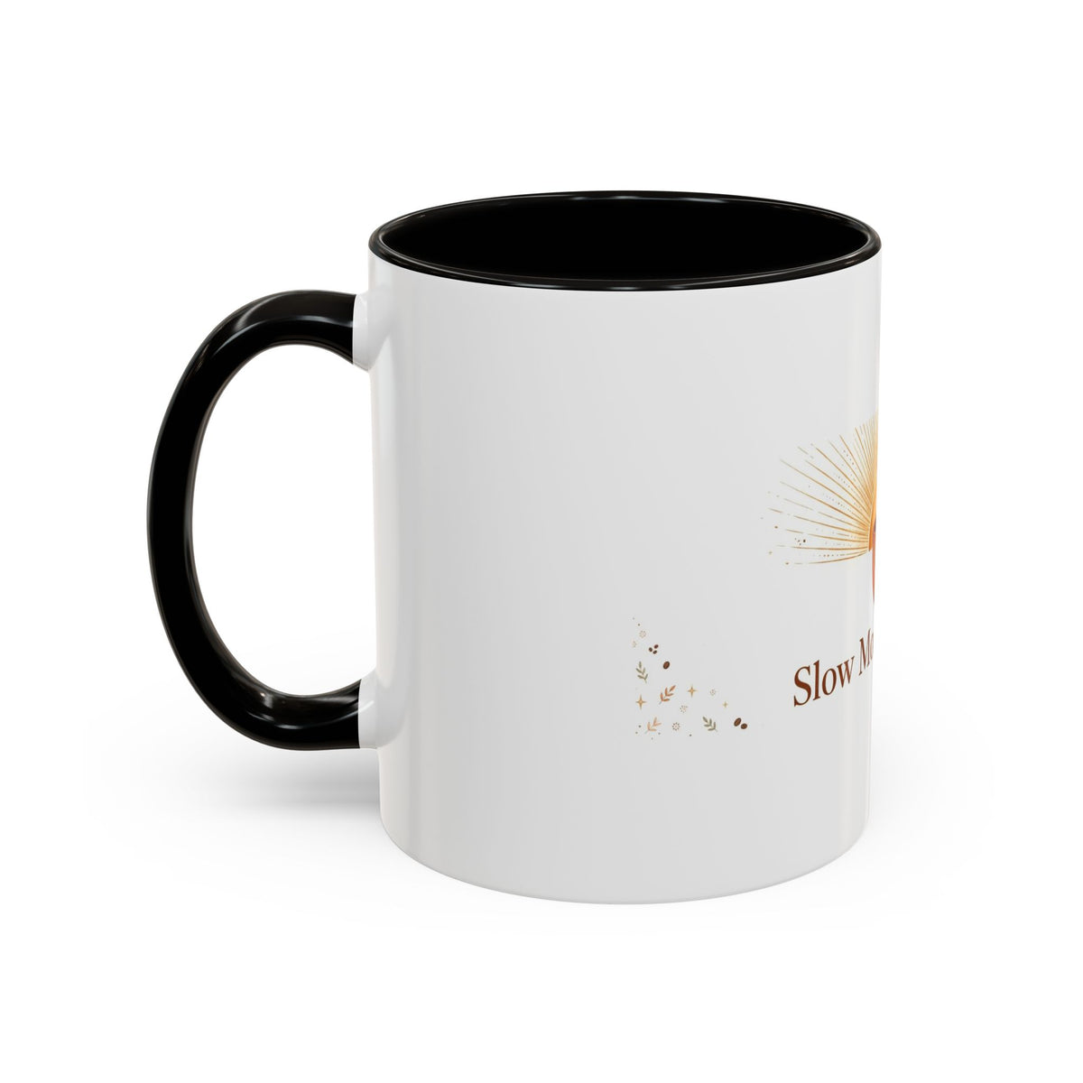 Slow Morning Ritual color accent ceramic coffee mug — Amanda's Brew House