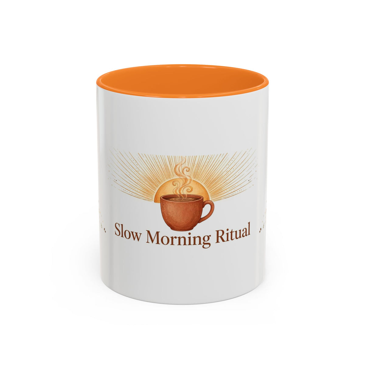 Slow Morning Ritual color accent ceramic coffee mug — Amanda's Brew House