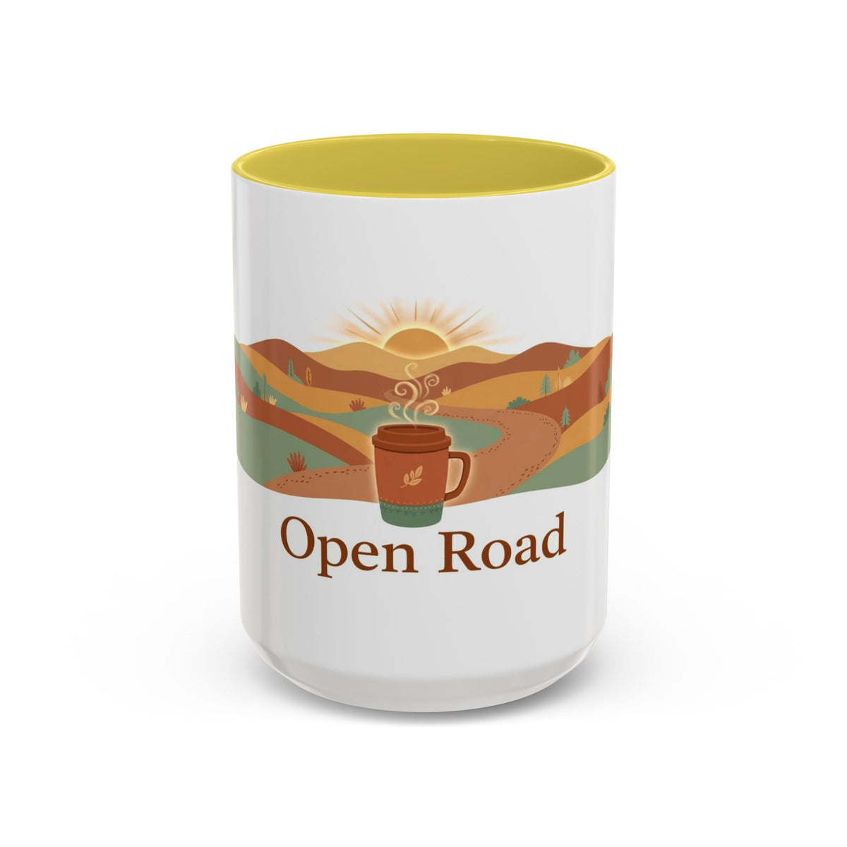 Open Road color accent ceramic coffee mug — Amanda's Brew House