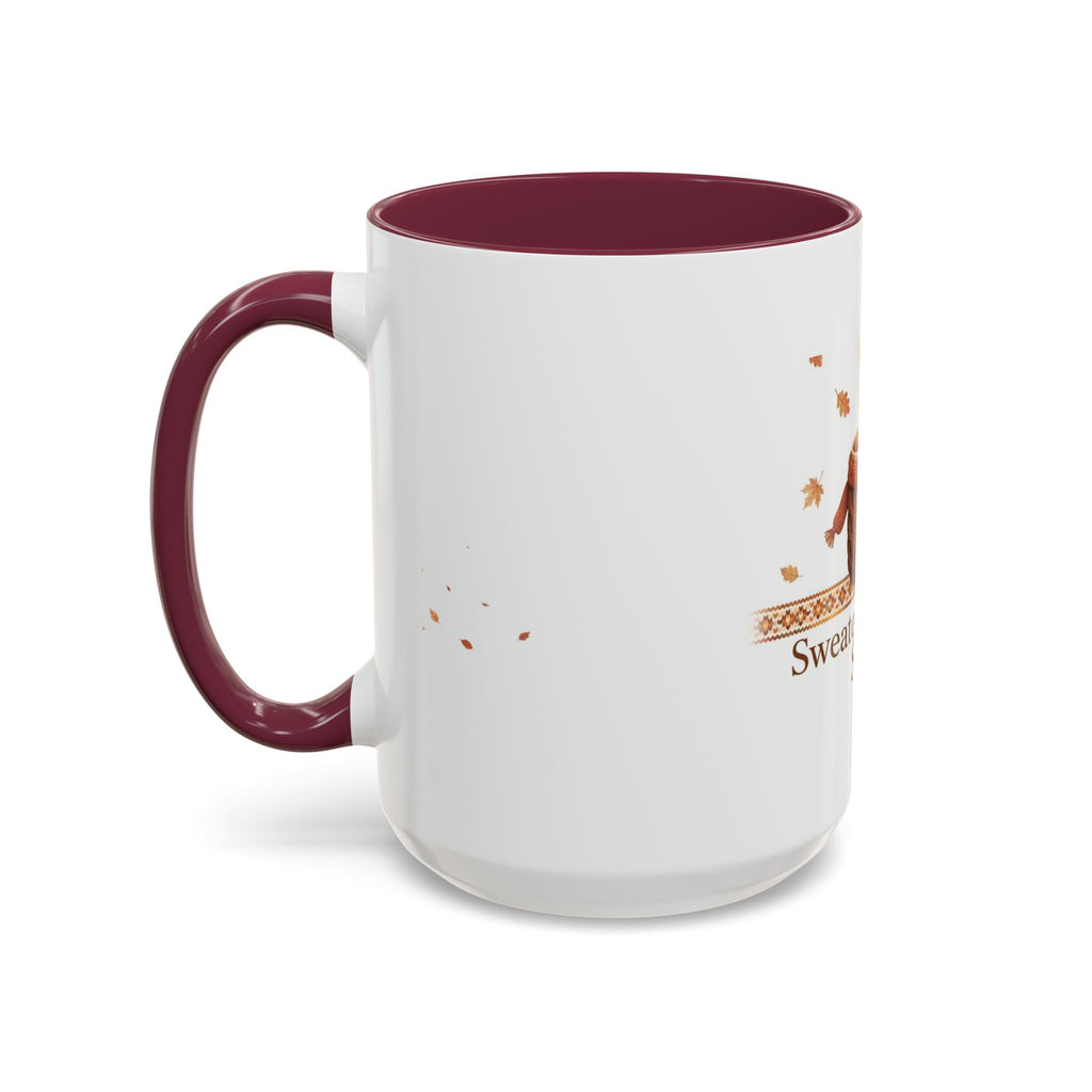 Sweater Weather Sips color accent ceramic coffee mug — Amanda's Brew House