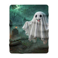 Silly Spooky Ghost Sherpa Blanket — Halloween Fleece Throw