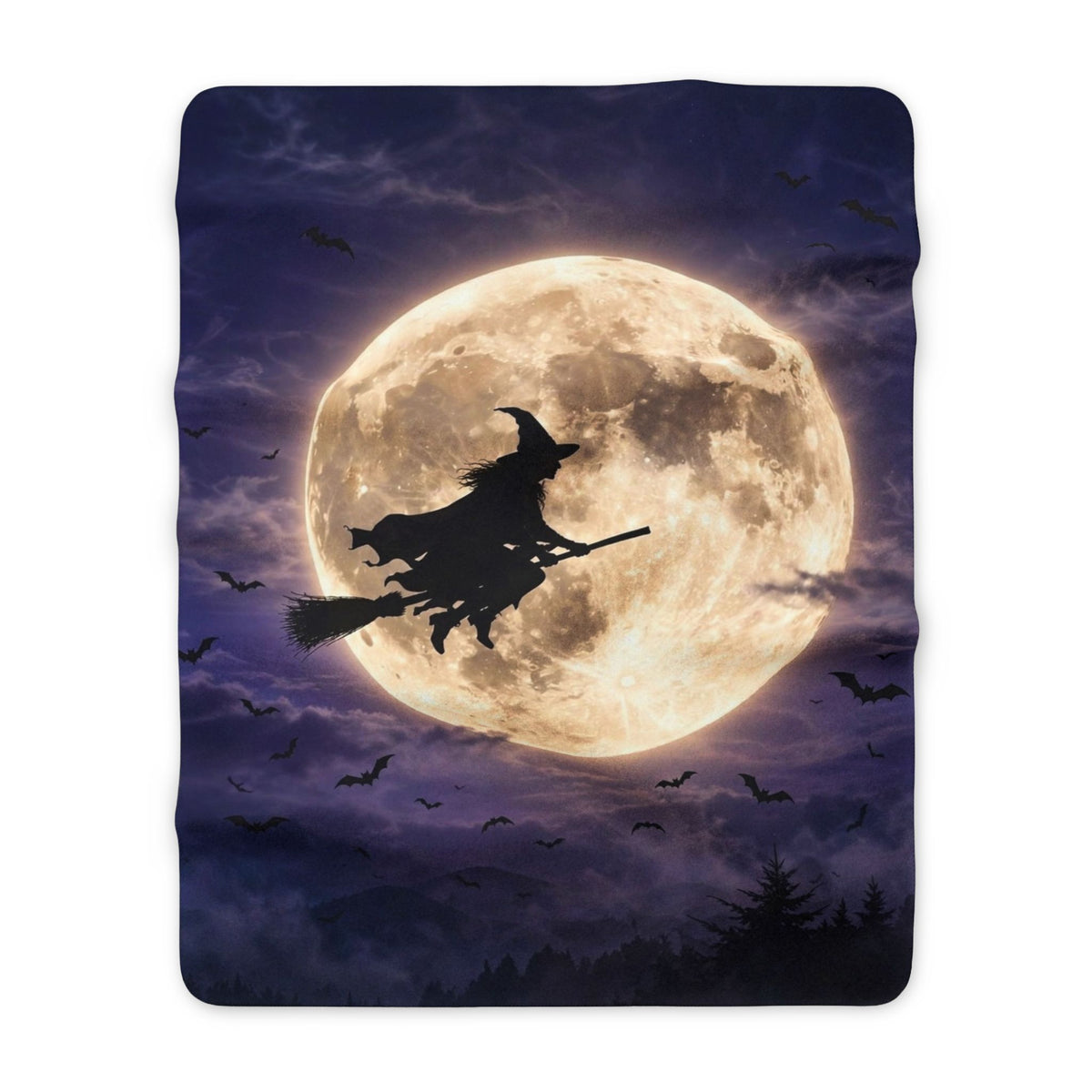 Witch’s Moon Sherpa Blanket — Halloween Fleece Throw