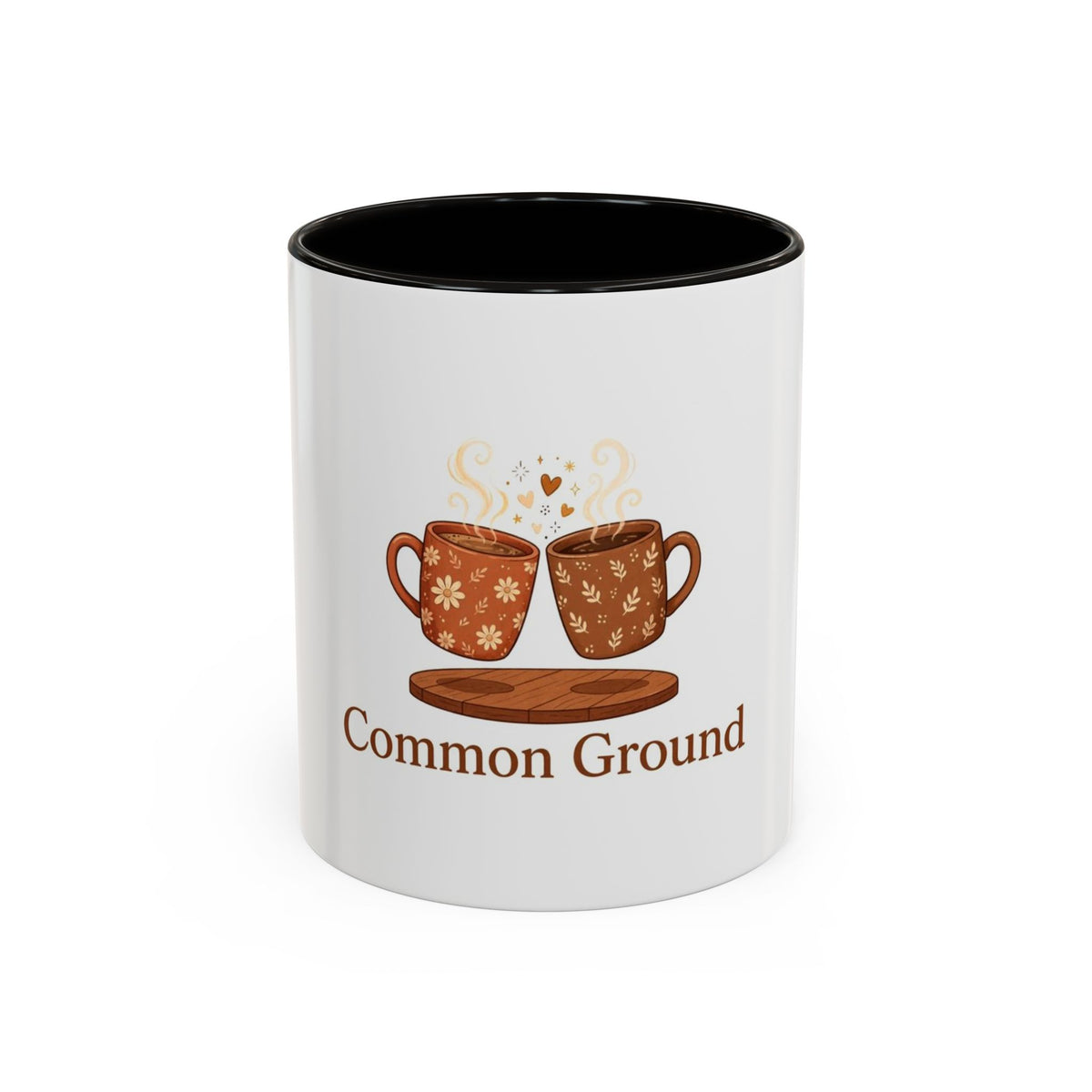 Common Ground color accent ceramic coffee mug — Amanda's Brew House