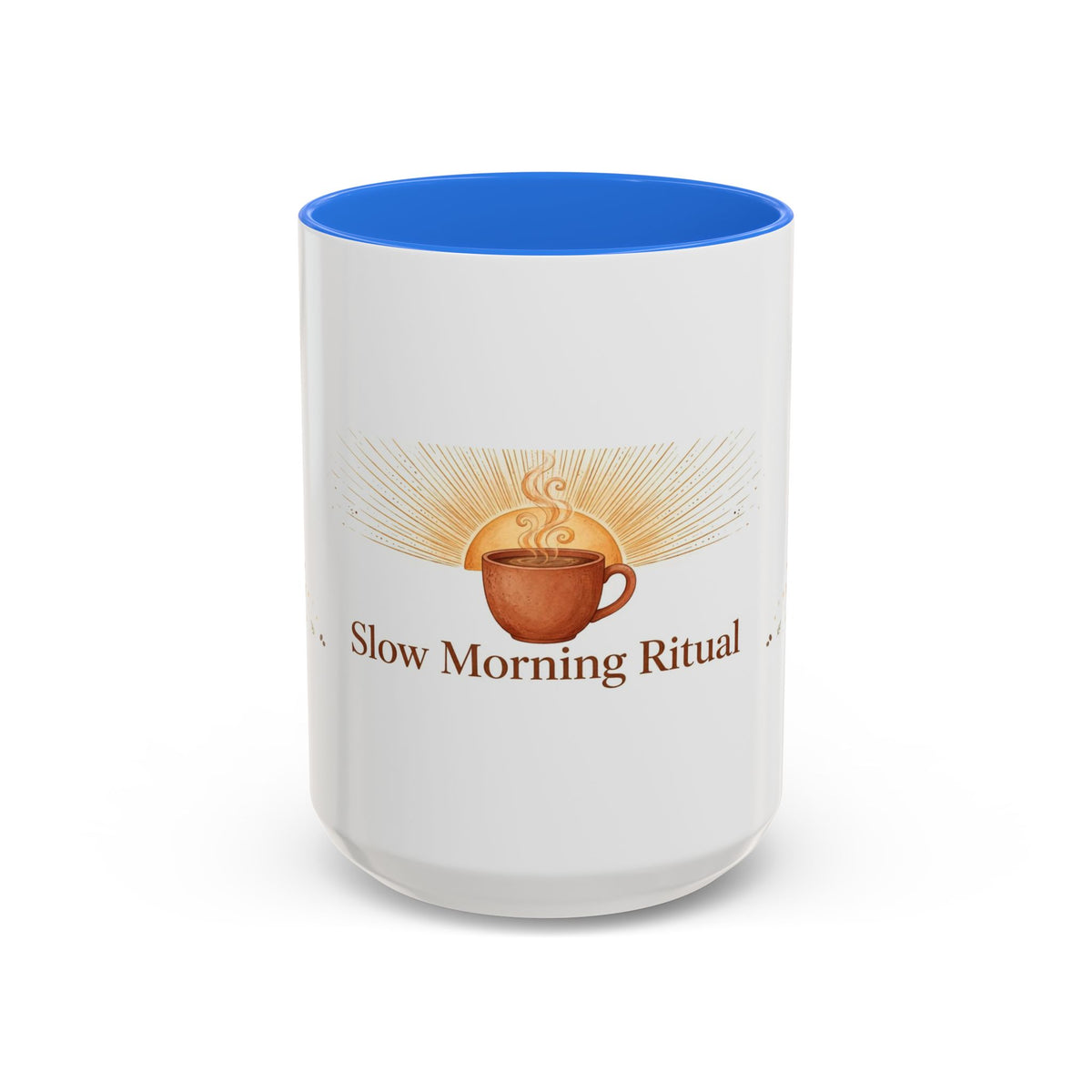 Slow Morning Ritual color accent ceramic coffee mug — Amanda's Brew House