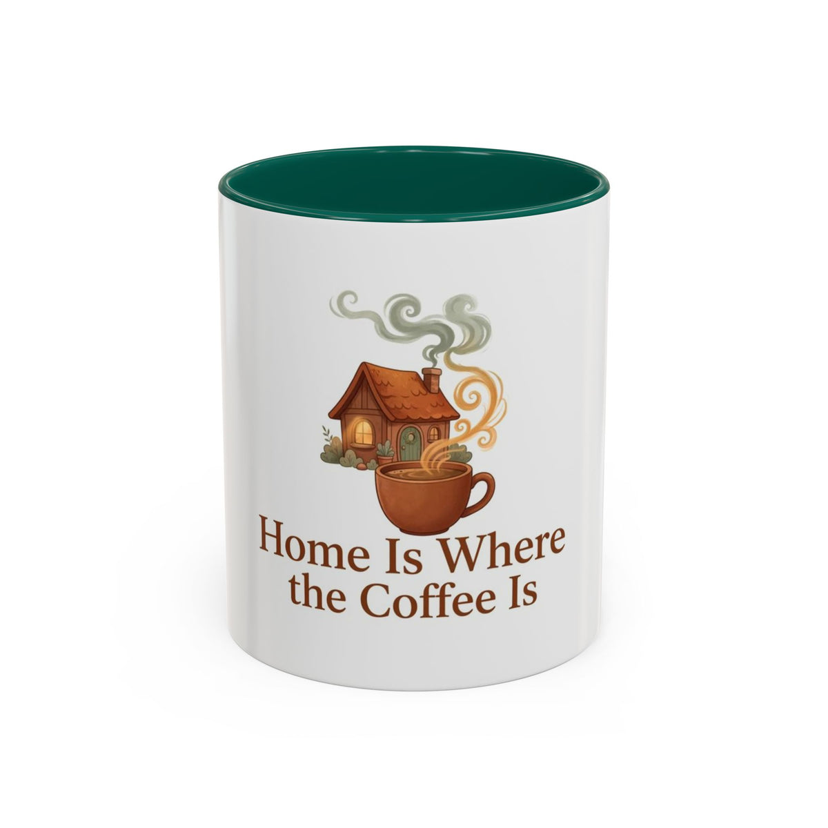 Home Is Where the Coffee Is color accent ceramic coffee mug — Amanda's Brew House