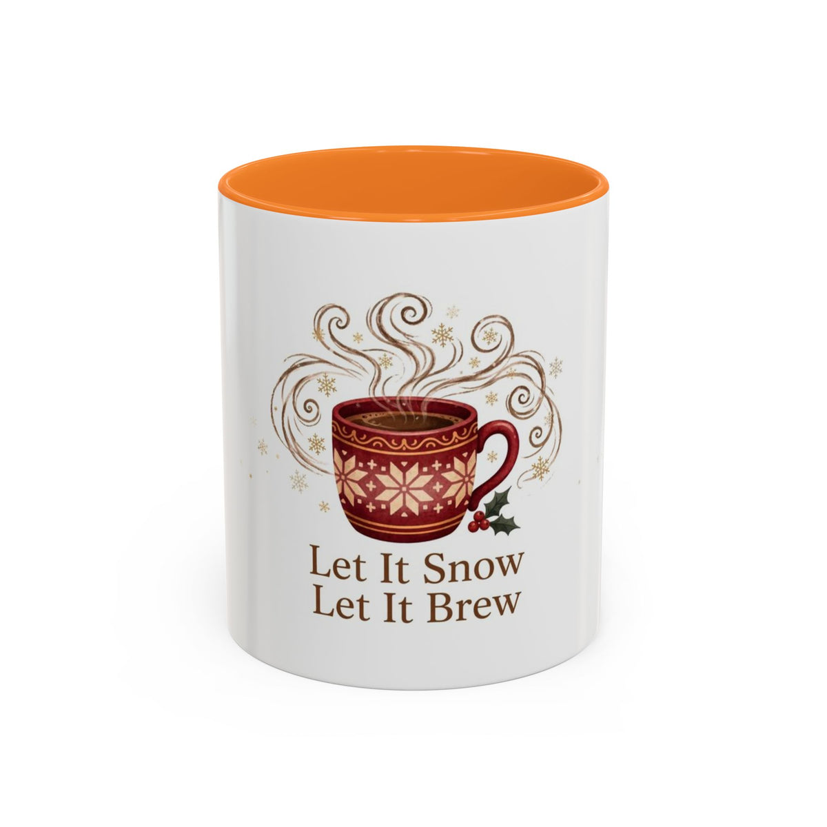 Let It Snow, Let It Brew color accent ceramic coffee mug — Amanda's Brew House