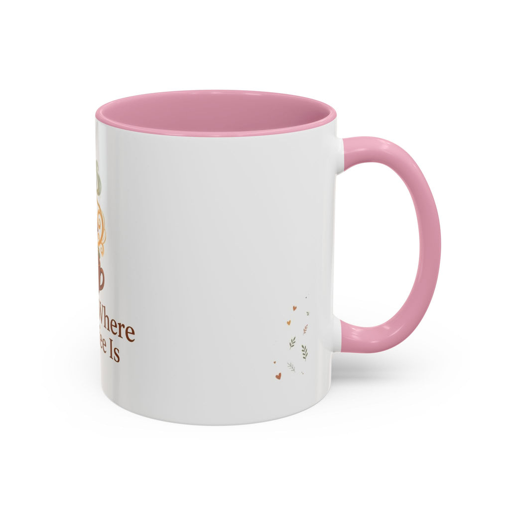 Home Is Where the Coffee Is color accent ceramic coffee mug — Amanda's Brew House