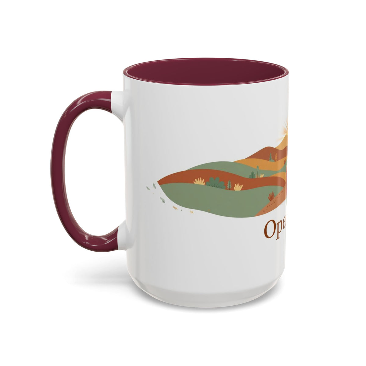 Open Road color accent ceramic coffee mug — Amanda's Brew House