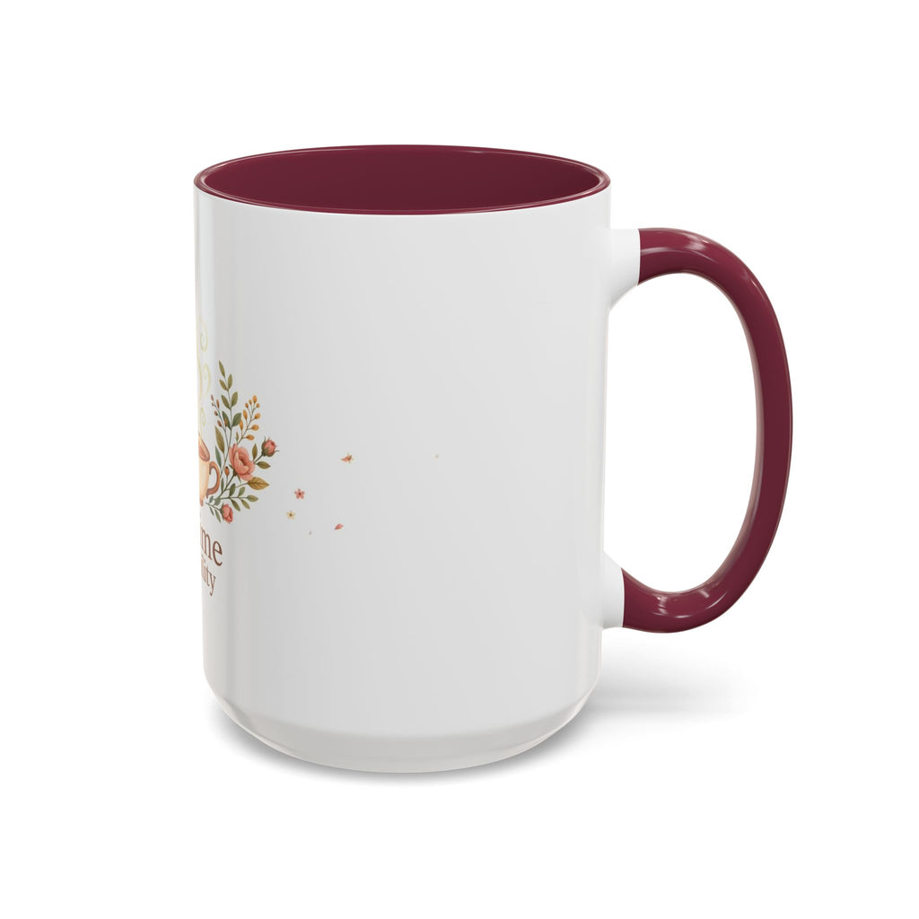 Tea Time Tranquility color accent ceramic tea mug — Amanda's Brew House
