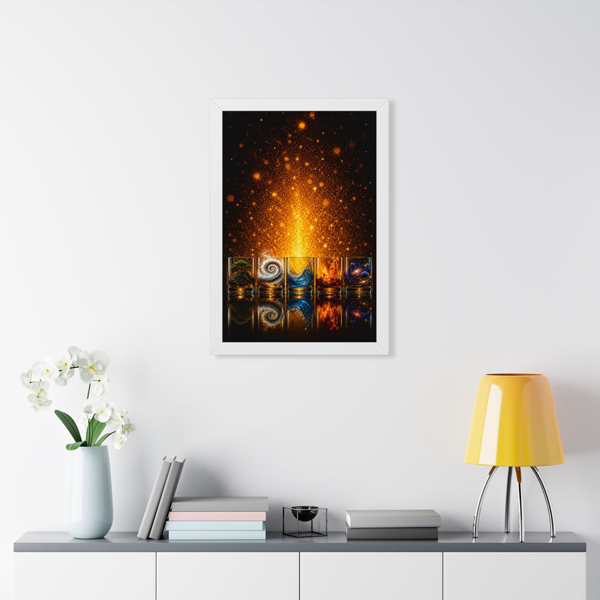 Elemental Fire Poster — Framed Vertical Wall Art