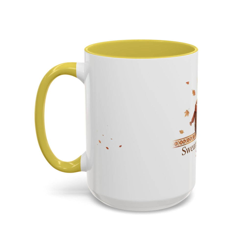 Sweater Weather Sips color accent ceramic coffee mug — Amanda's Brew House