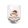Santa's Favorite Santa-hat artwork on 6 oz whiskey glass