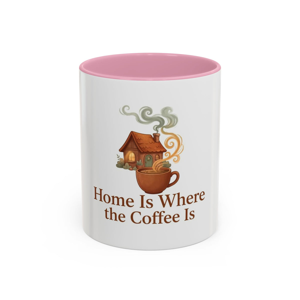 Home Is Where the Coffee Is color accent ceramic coffee mug — Amanda's Brew House