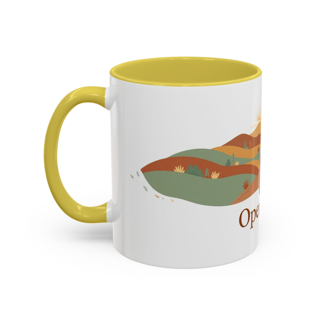 Open Road color accent ceramic coffee mug — Amanda's Brew House