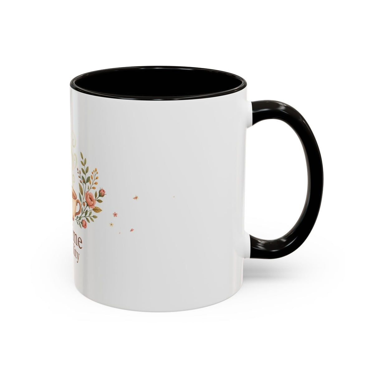 Tea Time Tranquility color accent ceramic tea mug — Amanda's Brew House