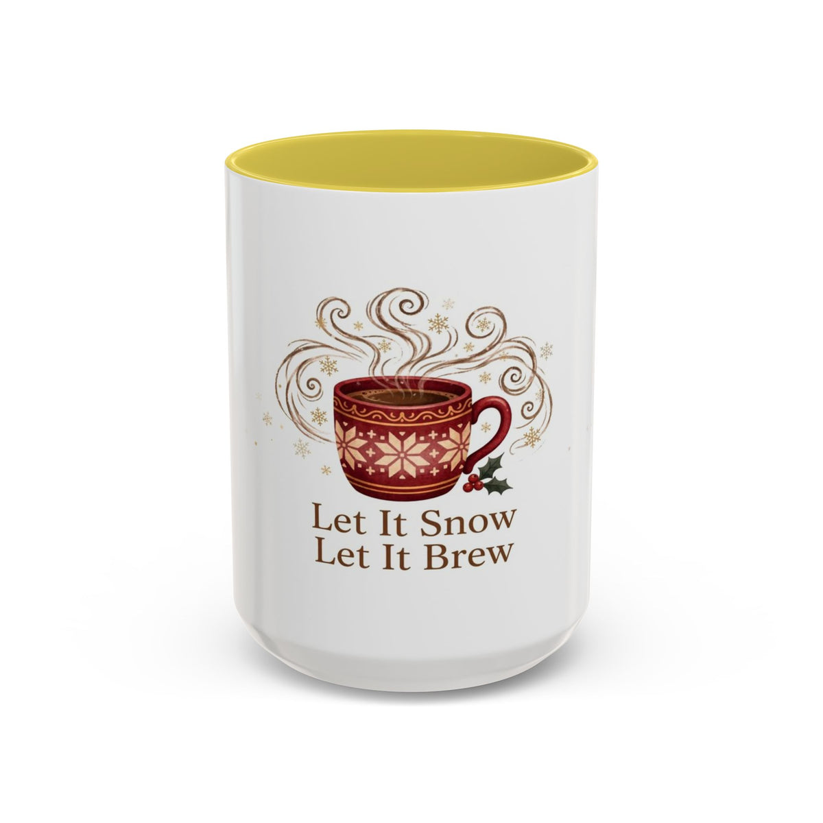 Let It Snow, Let It Brew color accent ceramic coffee mug — Amanda's Brew House