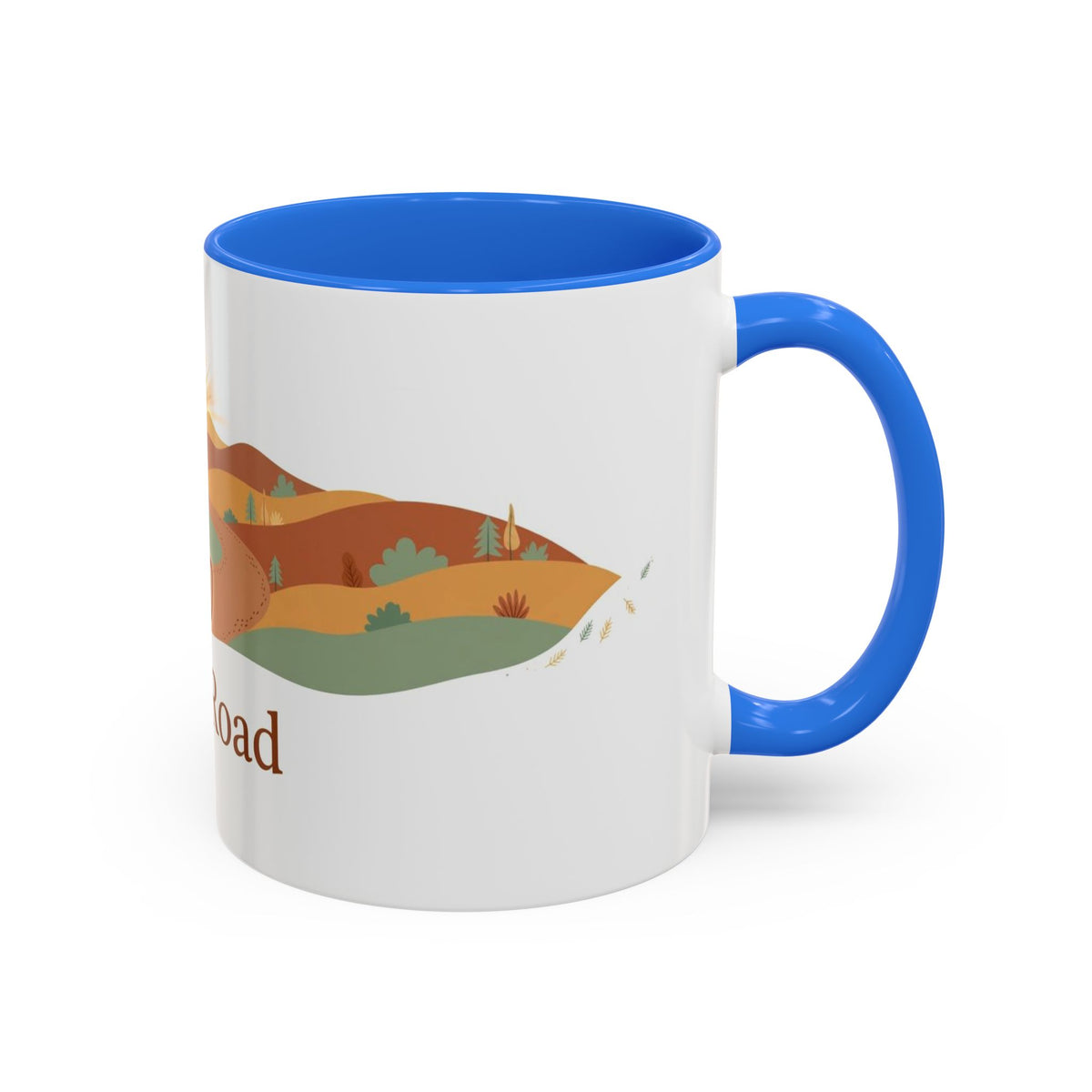 Open Road color accent ceramic coffee mug — Amanda's Brew House