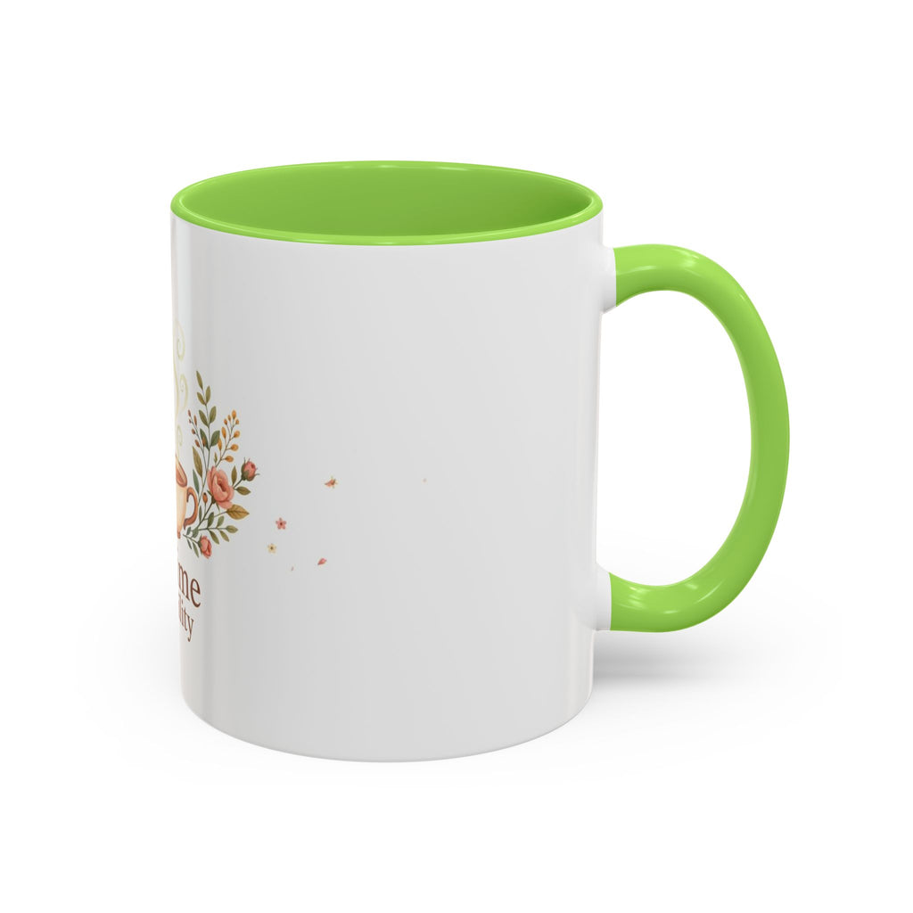 Tea Time Tranquility color accent ceramic tea mug — Amanda's Brew House
