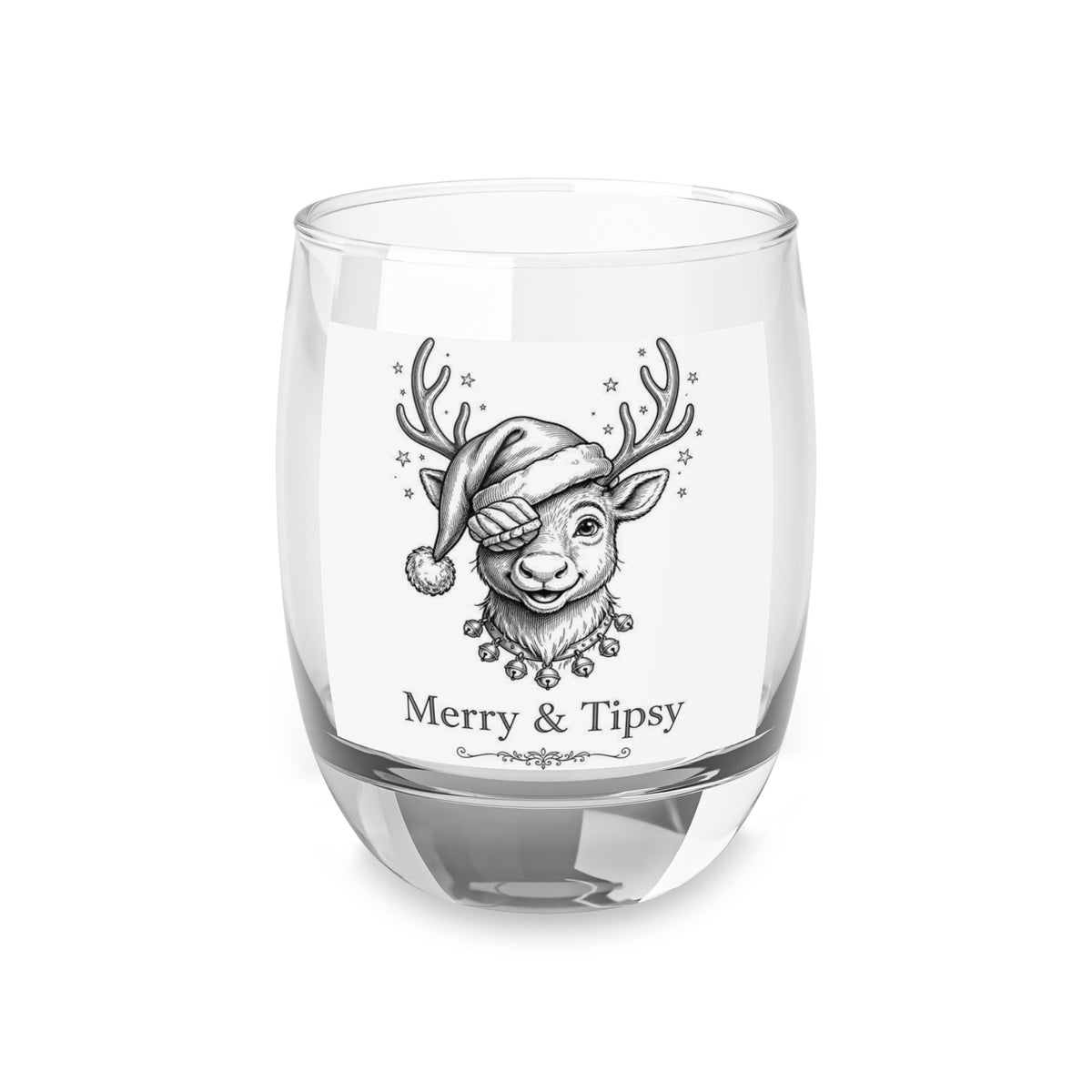 Merry & Tipsy — Funny Christmas Whiskey Glass | 6oz