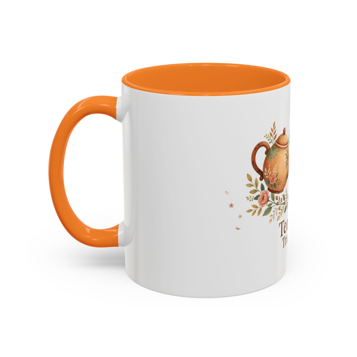 Tea Time Tranquility color accent ceramic tea mug — Amanda's Brew House