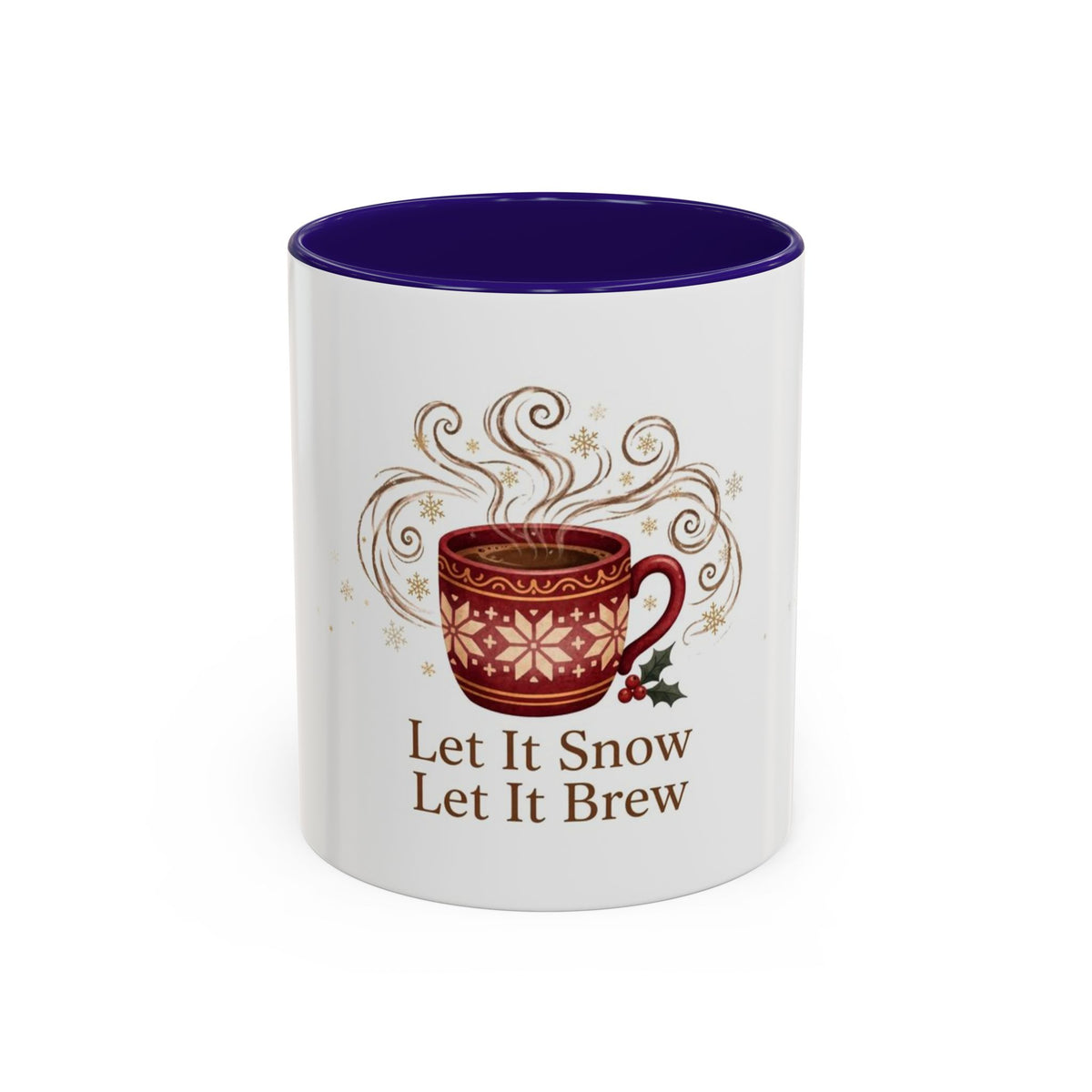 Let It Snow, Let It Brew color accent ceramic coffee mug — Amanda's Brew House
