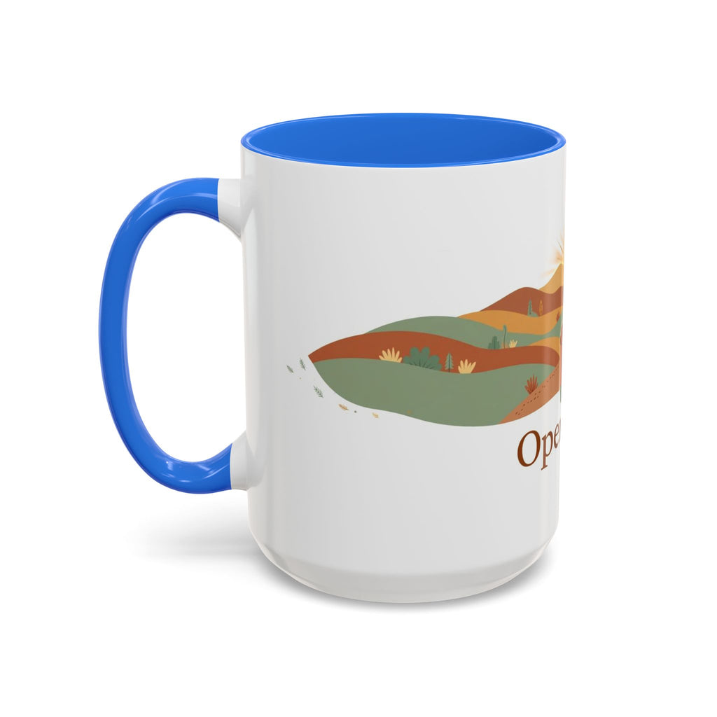 Open Road color accent ceramic coffee mug — Amanda's Brew House