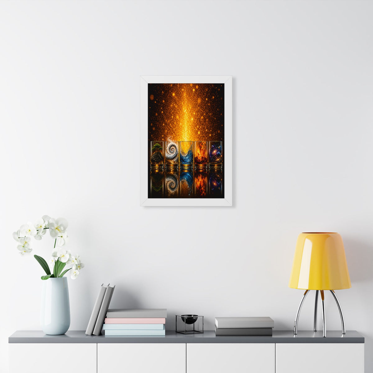 Elemental Fire Poster — Framed Vertical Wall Art