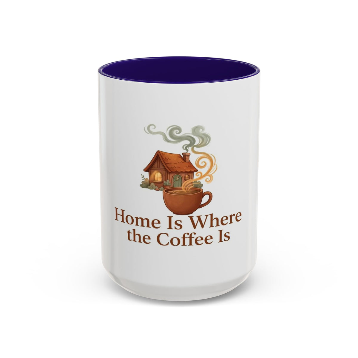 Home Is Where the Coffee Is color accent ceramic coffee mug — Amanda's Brew House