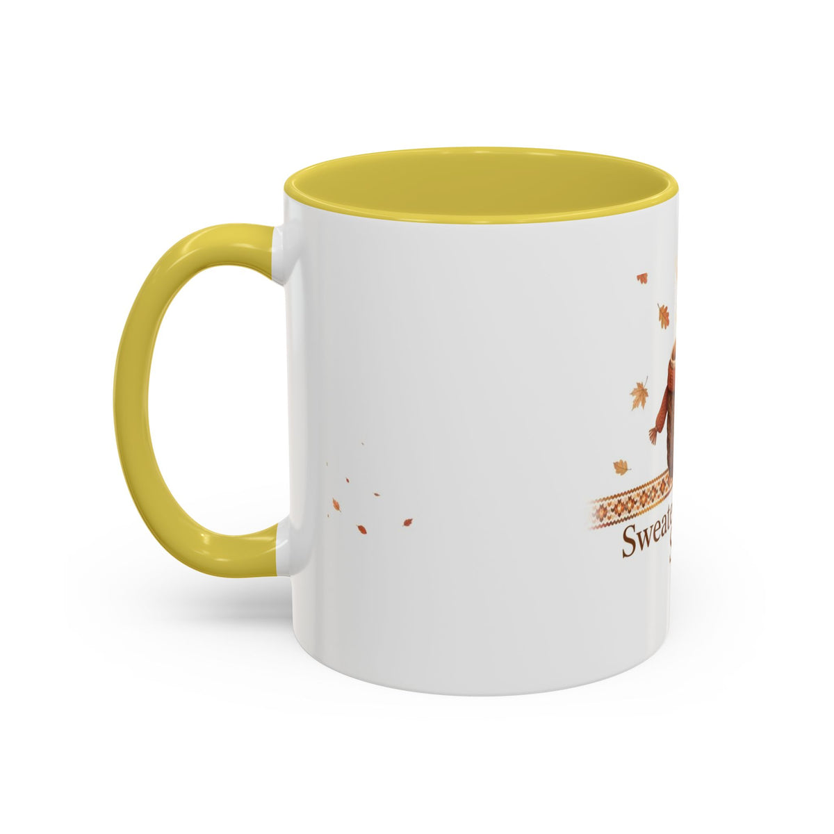 Sweater Weather Sips color accent ceramic coffee mug — Amanda's Brew House