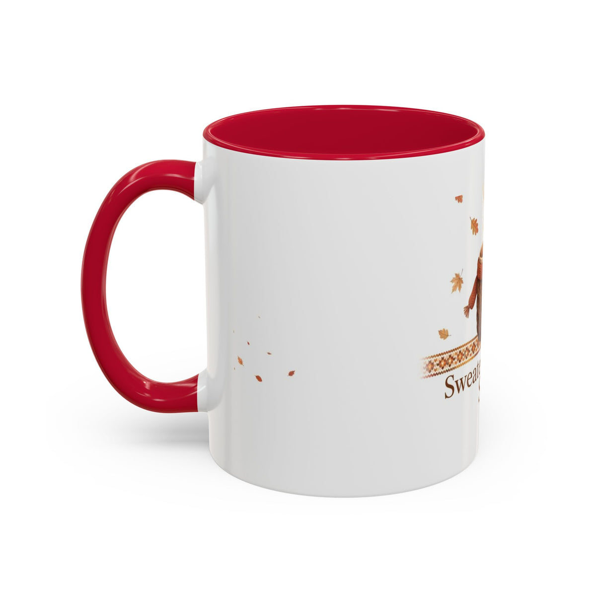 Sweater Weather Sips color accent ceramic coffee mug — Amanda's Brew House
