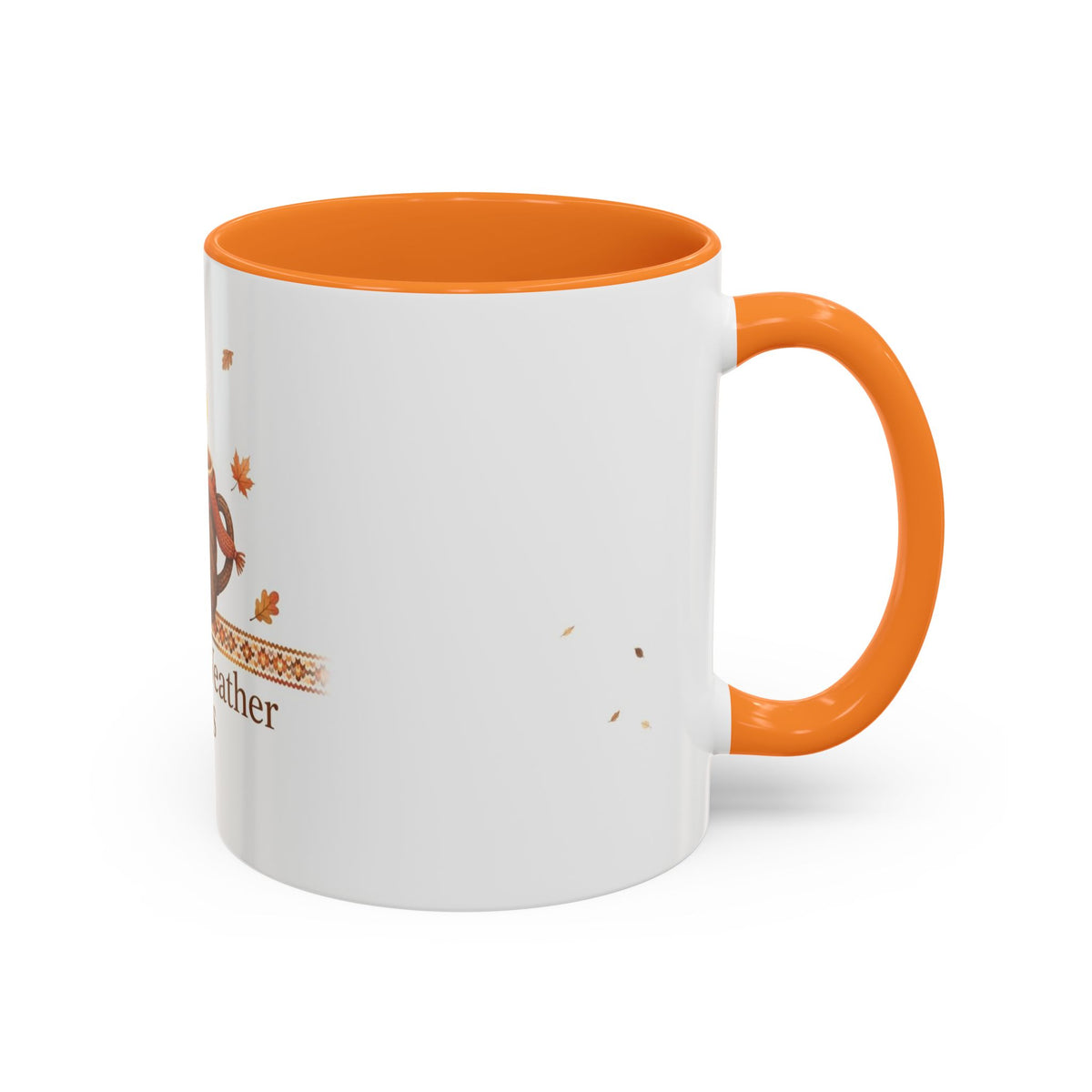 Sweater Weather Sips color accent ceramic coffee mug — Amanda's Brew House