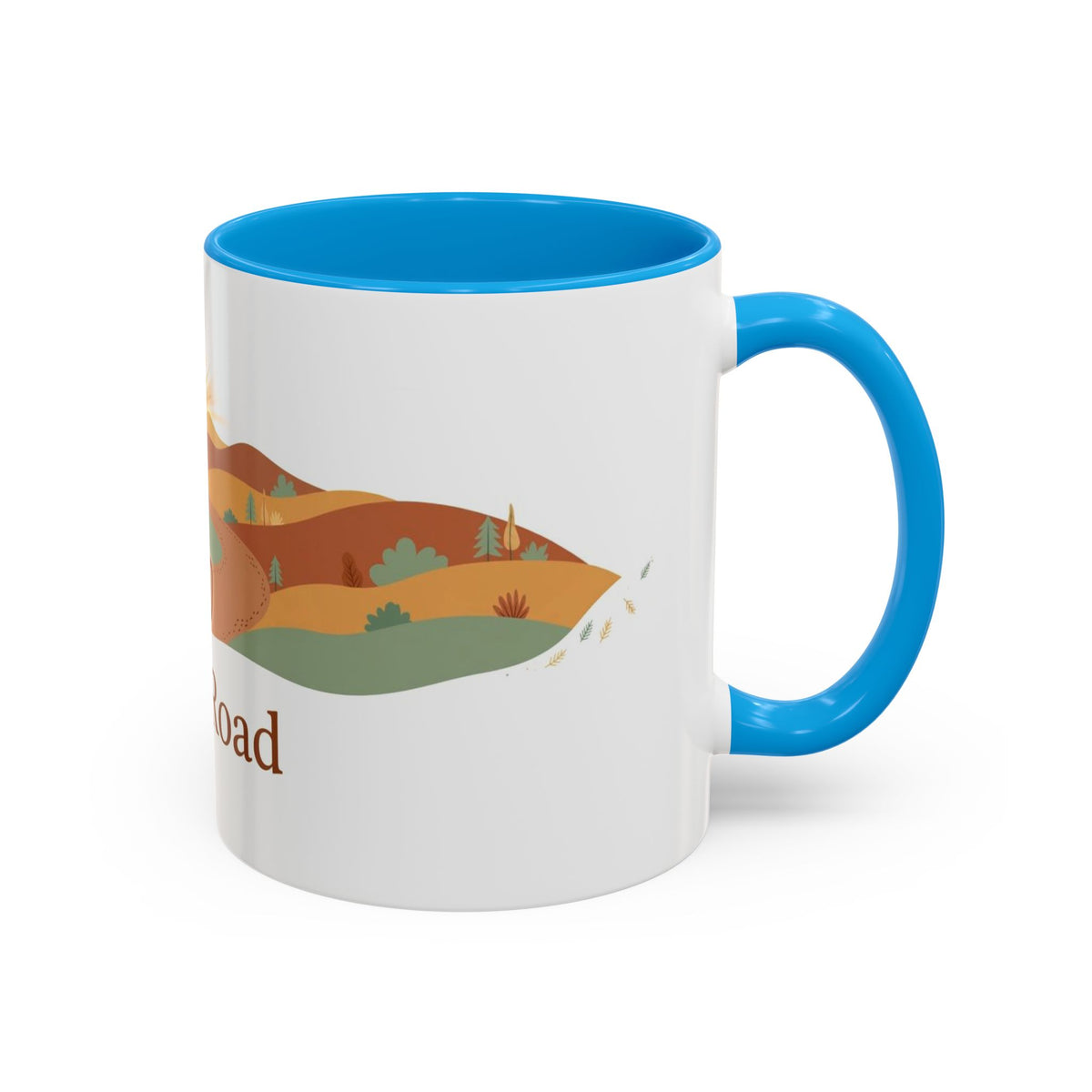 Open Road color accent ceramic coffee mug — Amanda's Brew House