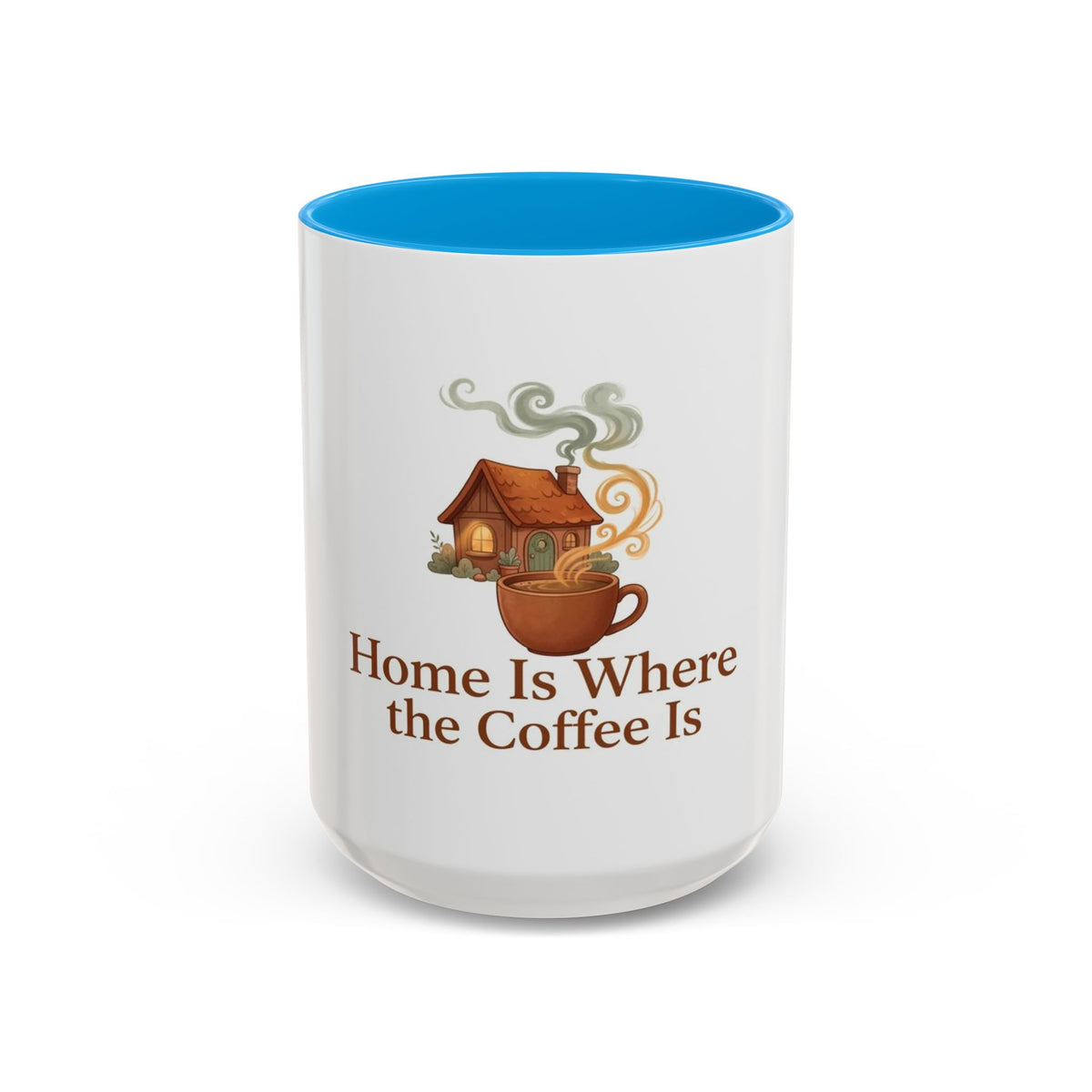 Home Is Where the Coffee Is color accent ceramic coffee mug — Amanda's Brew House