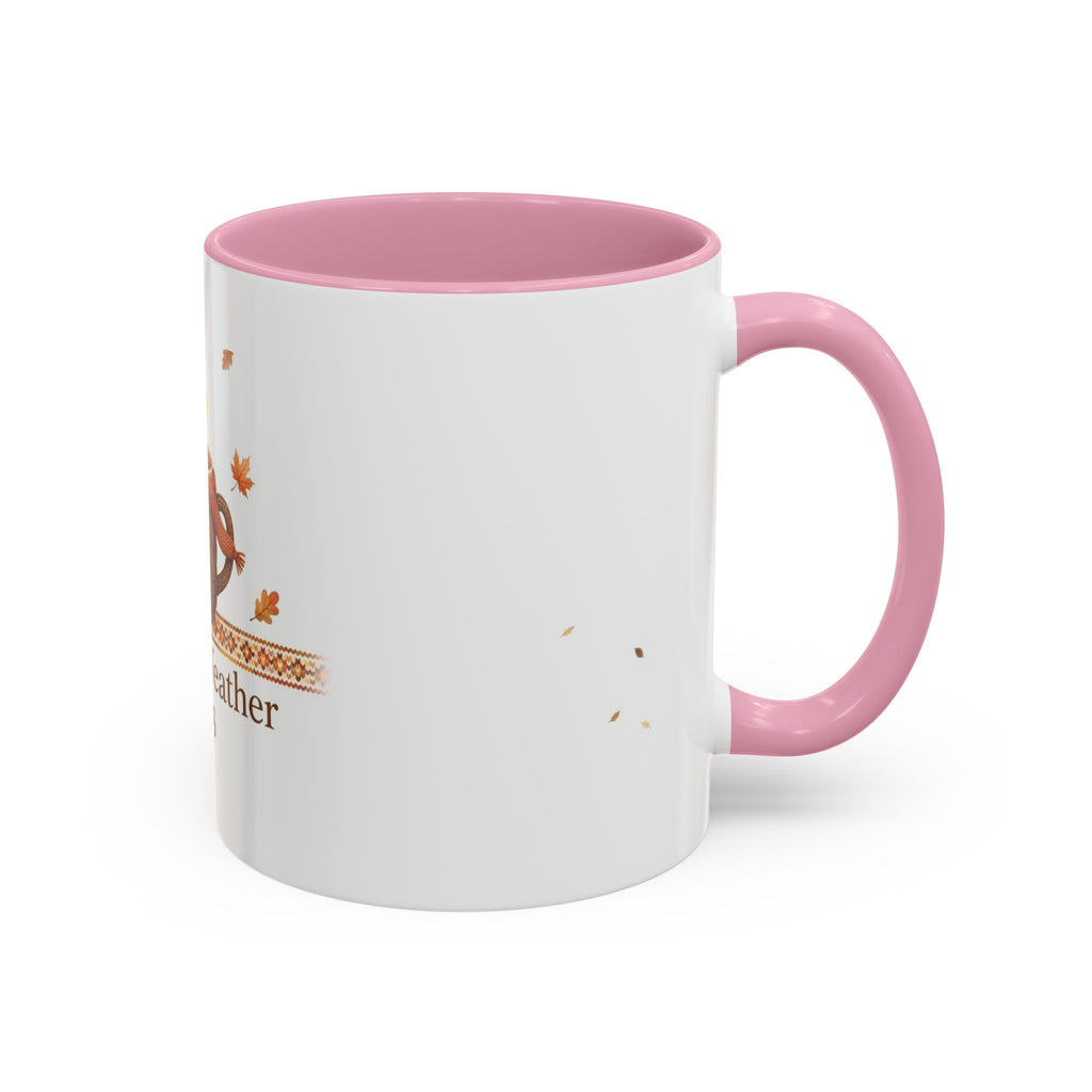 Sweater Weather Sips color accent ceramic coffee mug — Amanda's Brew House