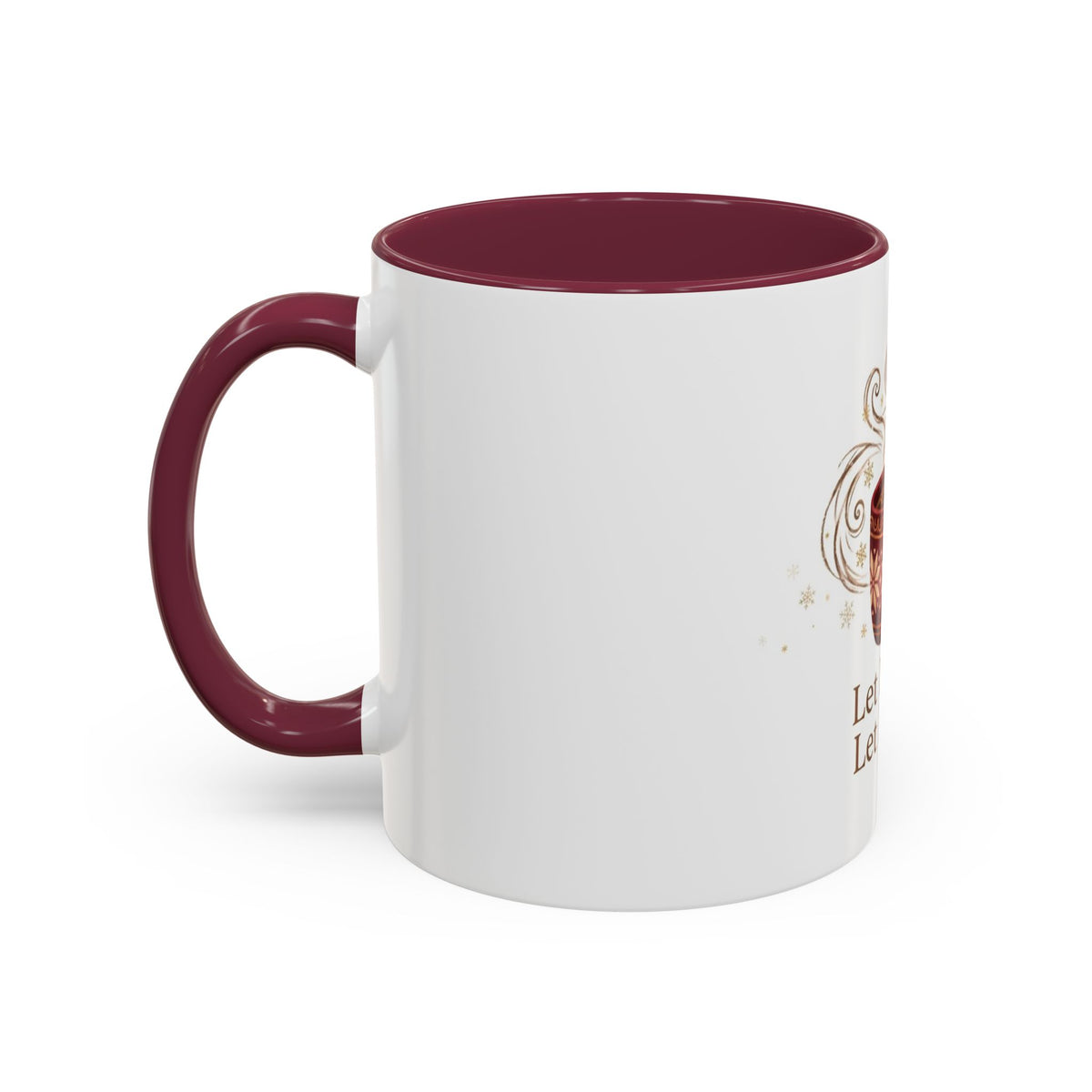 Let It Snow, Let It Brew color accent ceramic coffee mug — Amanda's Brew House