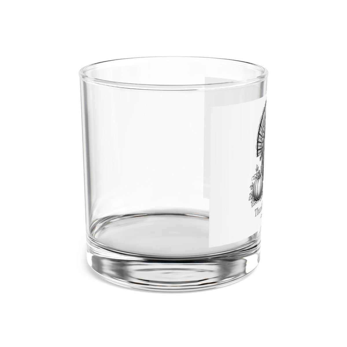 Thankful & Thirsty — Funny Thanksgiving Rocks Glass | 10oz