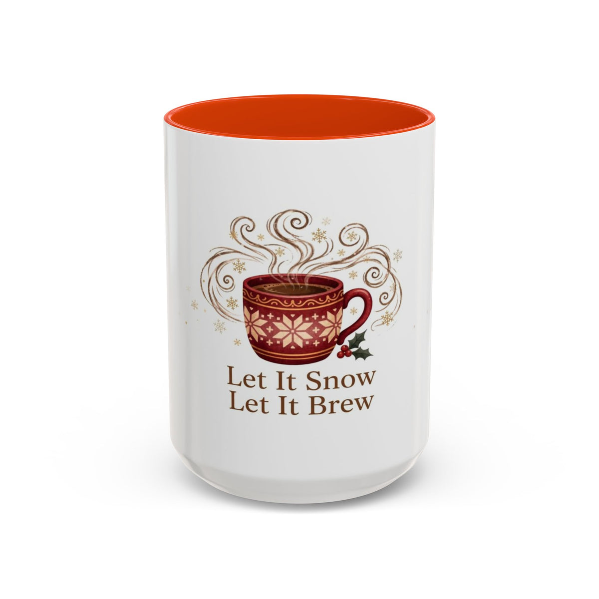 Let It Snow, Let It Brew color accent ceramic coffee mug — Amanda's Brew House