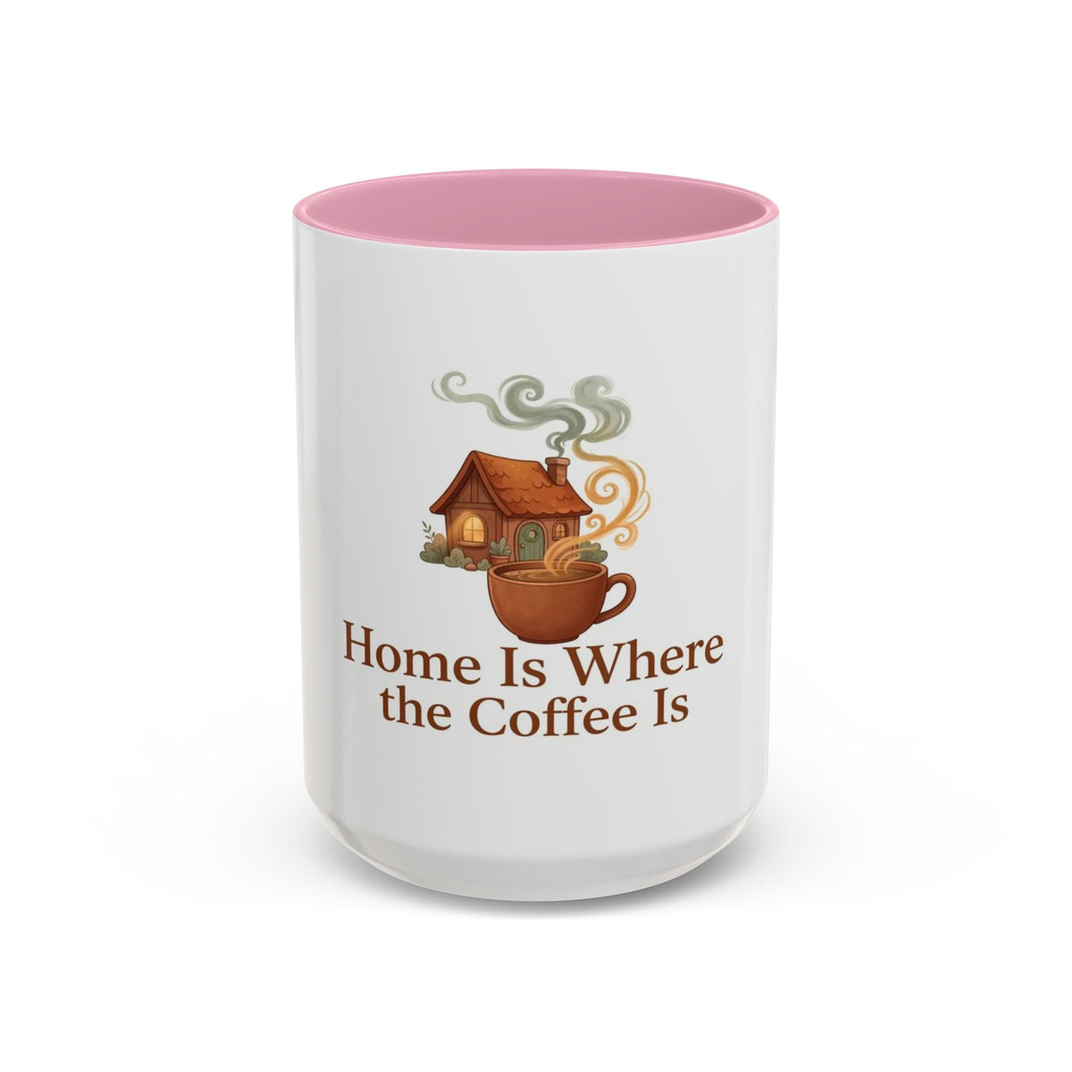 Home Is Where the Coffee Is color accent ceramic coffee mug — Amanda's Brew House