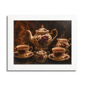 Burgundy Rose Tea Service — Framed Wall Art — product image from Amanda's Brew House