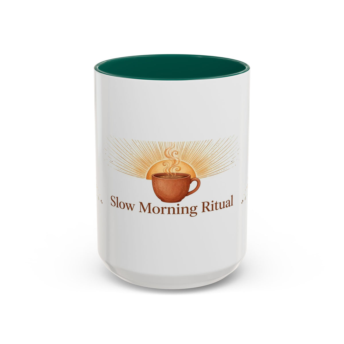 Slow Morning Ritual color accent ceramic coffee mug — Amanda's Brew House
