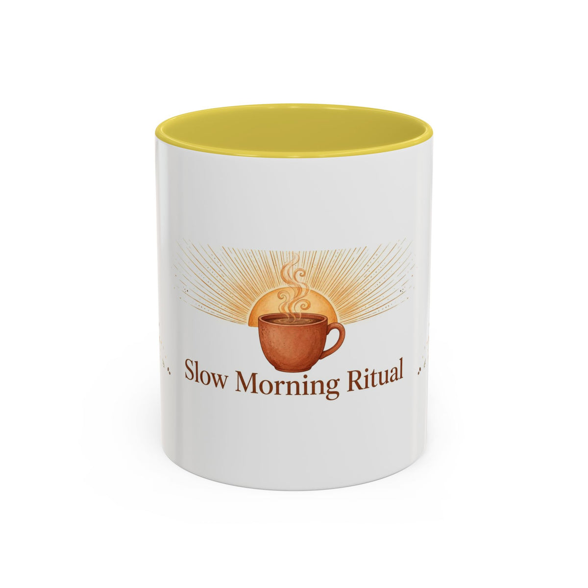Slow Morning Ritual color accent ceramic coffee mug — Amanda's Brew House